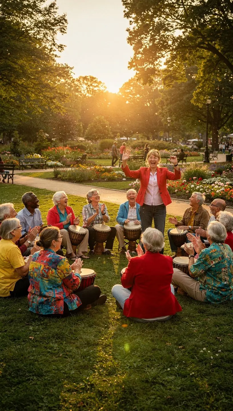 Active aging coaching studio with social dance gathering.
