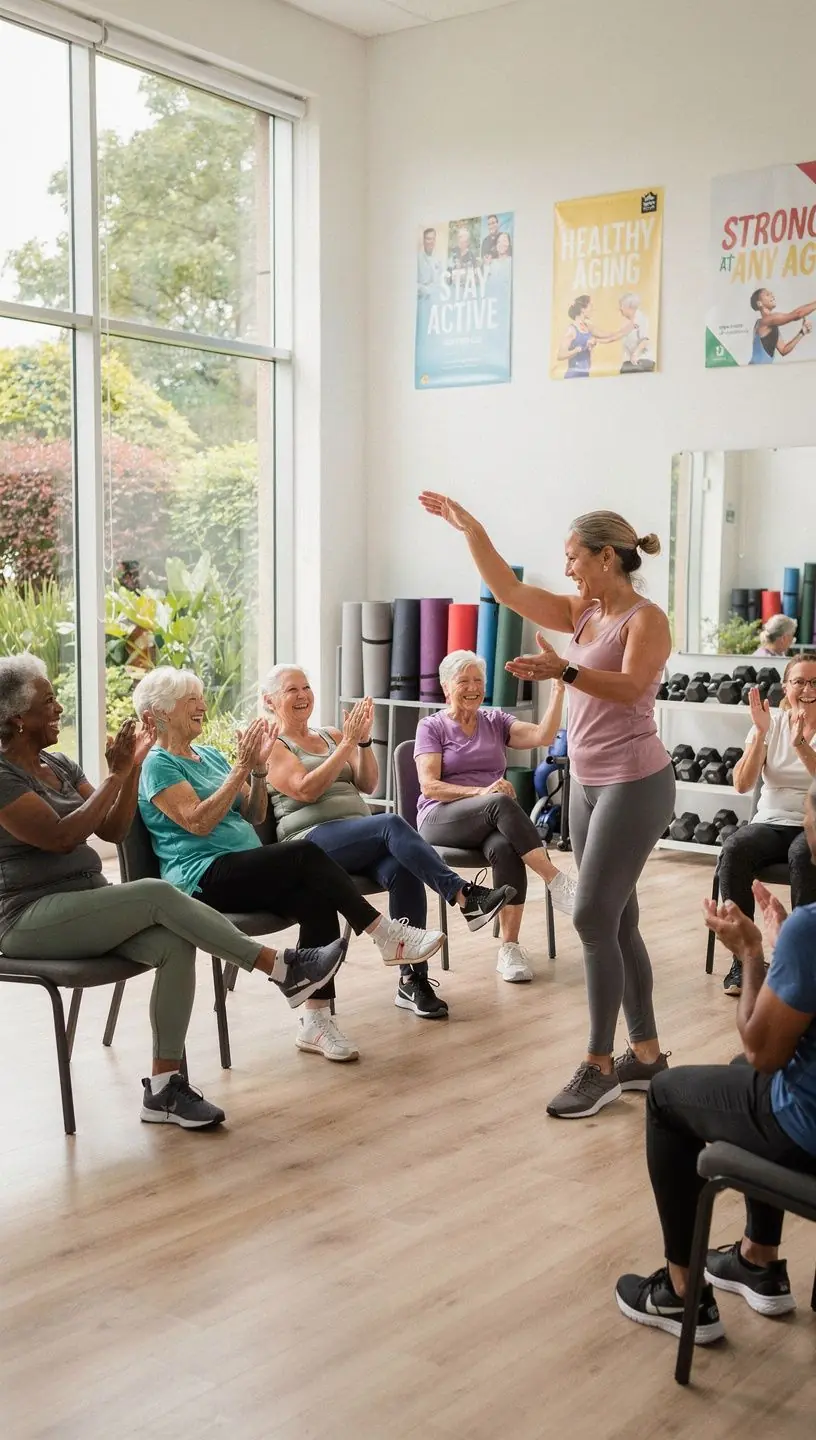 Community dance gathering promoting active aging and social connections.