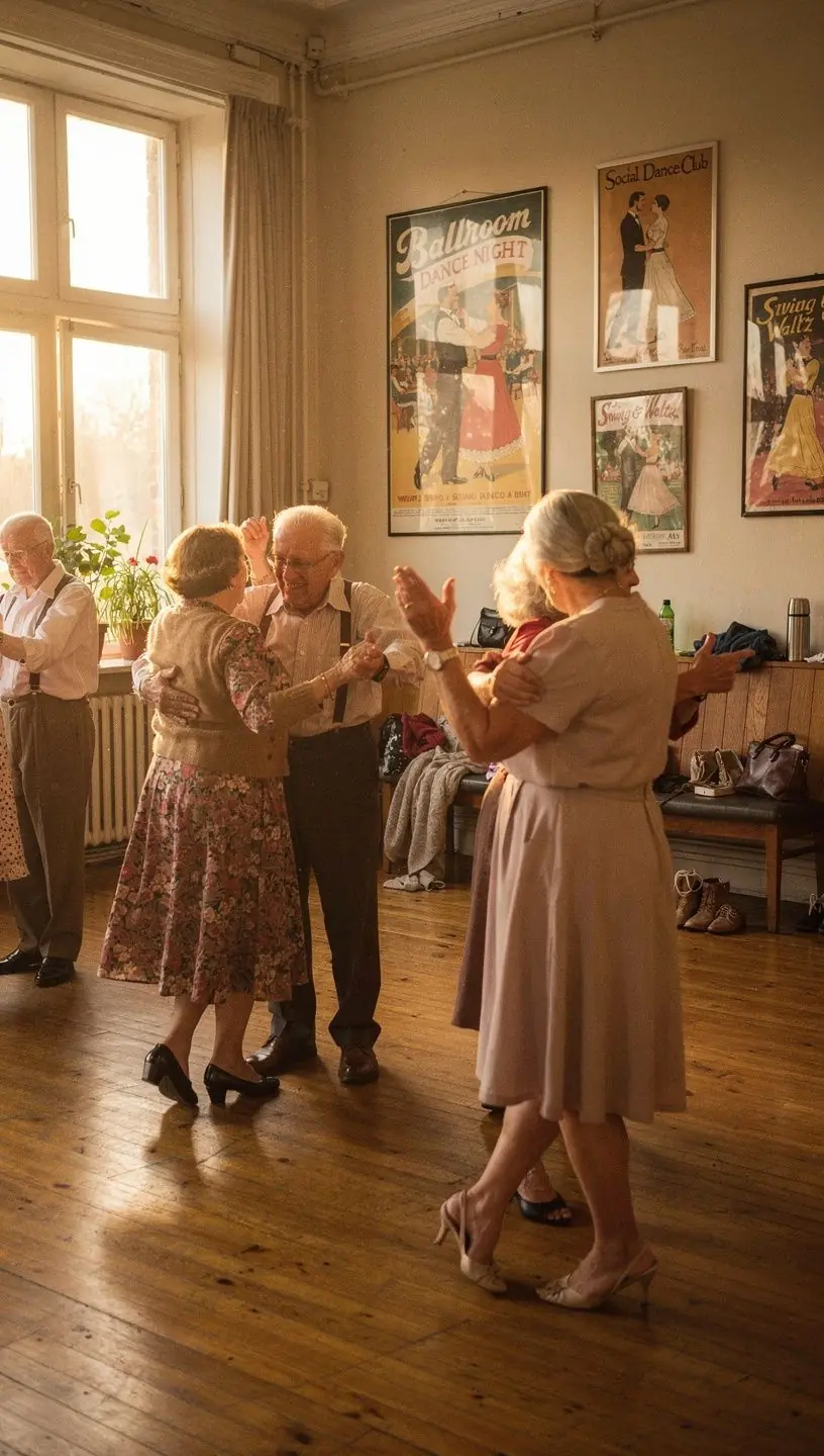 Seniors dancing adapted styles for mobility challenges