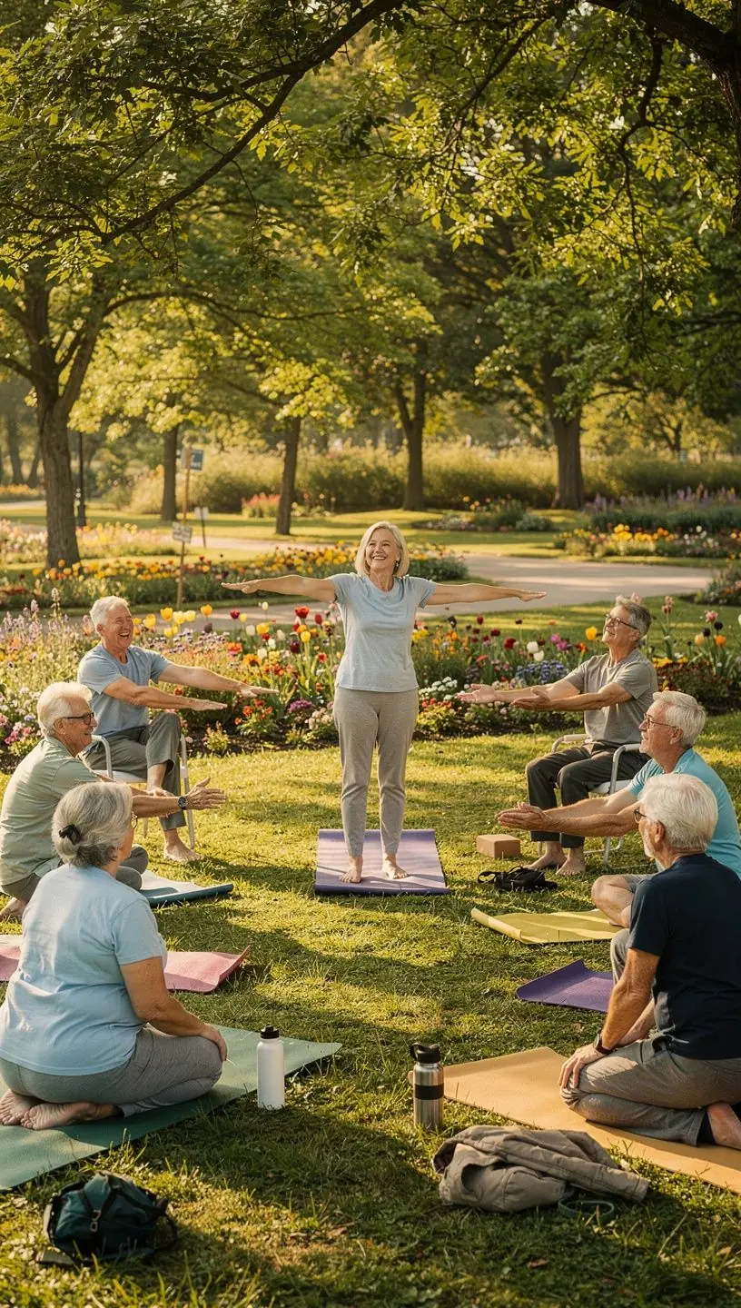 Active seniors improving coordination through social dance