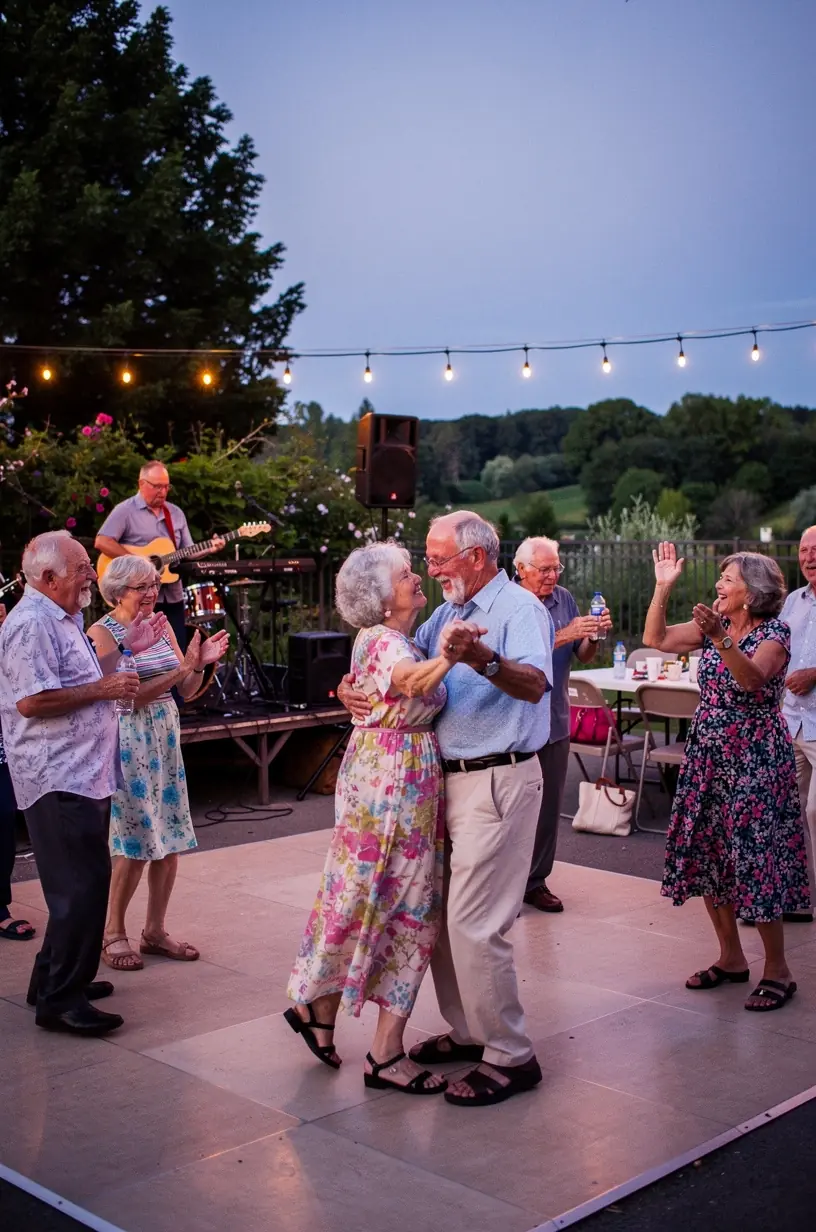 Older adults engaging in dance lessons for active aging